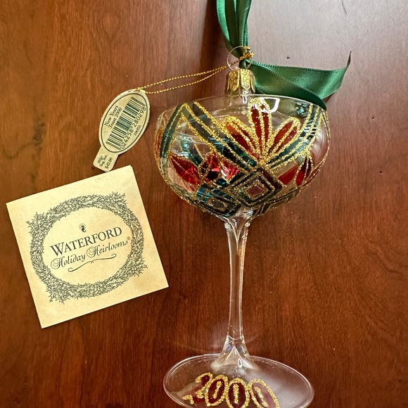 Waterford Holiday Heirlooms Ornament New Years Toast 2000 NIB Glass - Picture 3 of 7